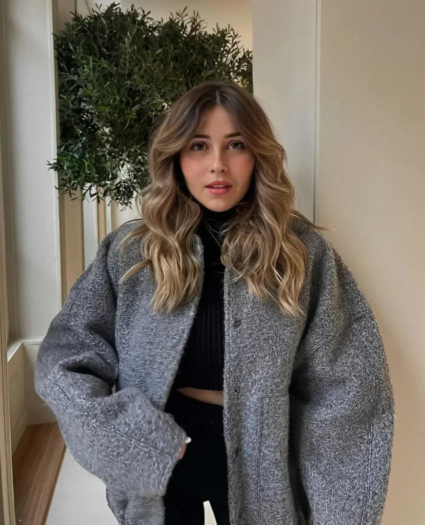 Veste en laine oversize chaude pour femmes