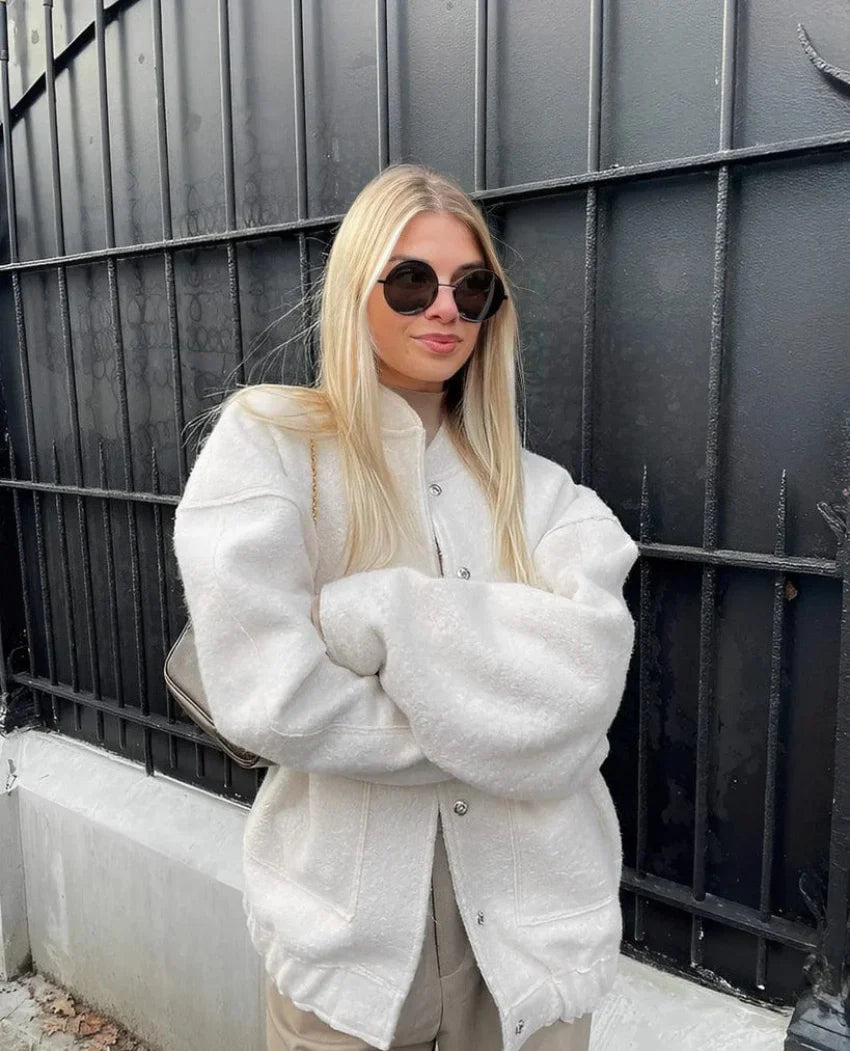 Veste en laine oversize chaude pour femmes