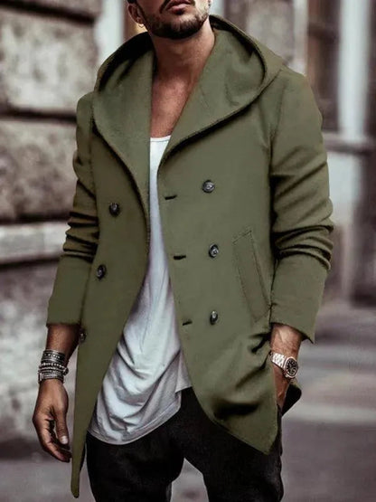 Manteau d'hiver homme à capuche double zip chaud