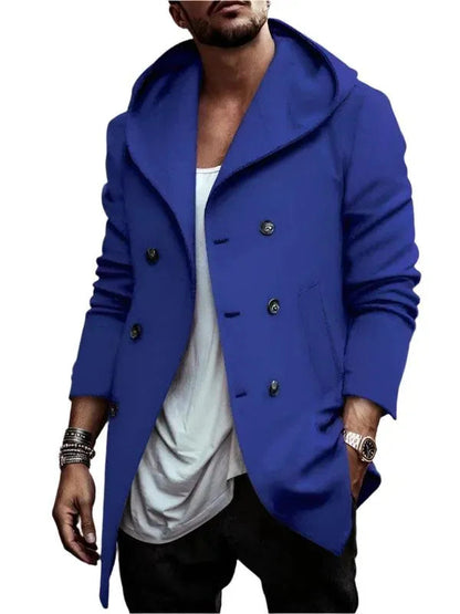 Manteau d'hiver homme à capuche double zip chaud