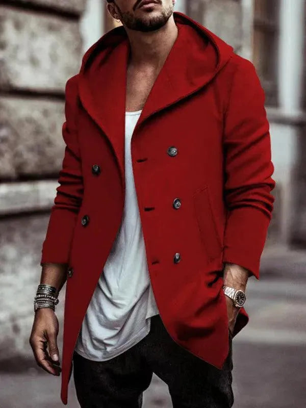 Manteau d'hiver homme à capuche double zip chaud