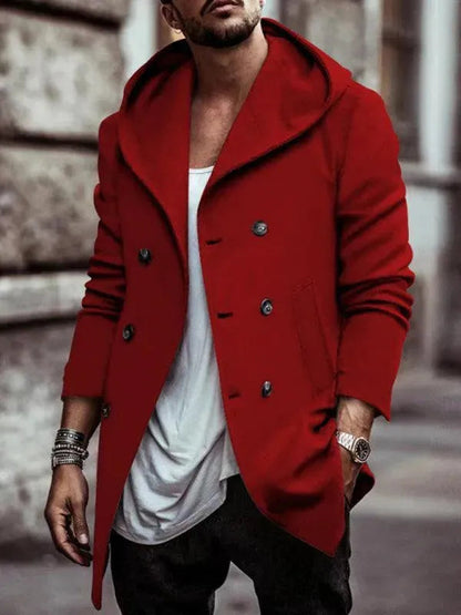 Manteau d'hiver homme à capuche double zip chaud