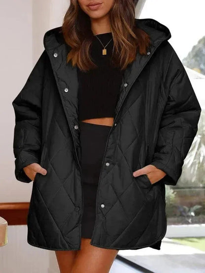 Manteau matelassé à capuche pour femme chaud élégant