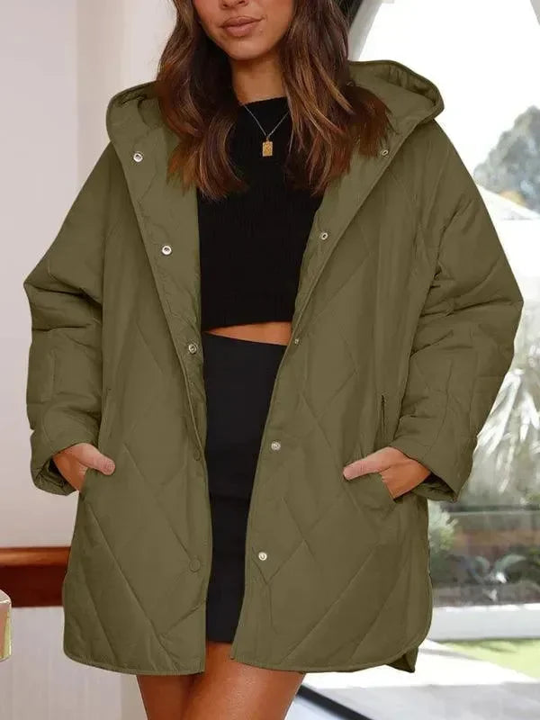 Manteau matelassé à capuche pour femme chaud élégant