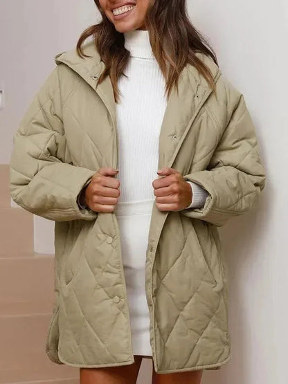 Manteau matelassé à capuche pour femme chaud élégant