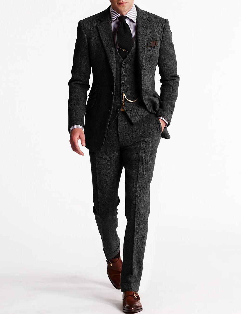 Ensemble de costume 3 pièces élégant pour homme
