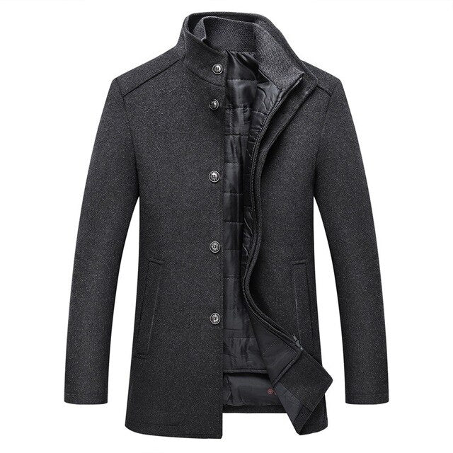 Manteau d'hiver homme Col montant Doublé