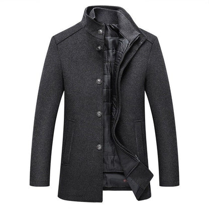 Manteau d'hiver homme Col montant Doublé