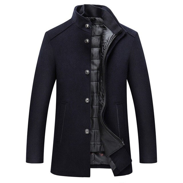 Manteau d'hiver homme Col montant Doublé