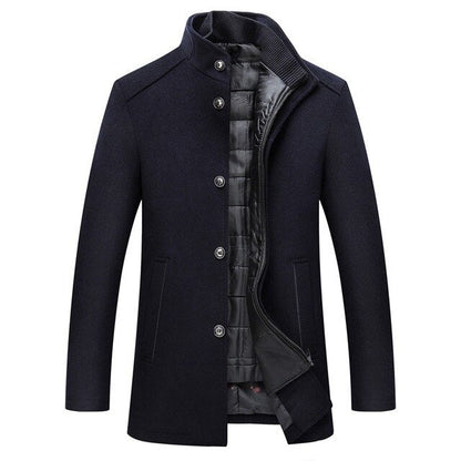 Manteau d'hiver homme Col montant Doublé