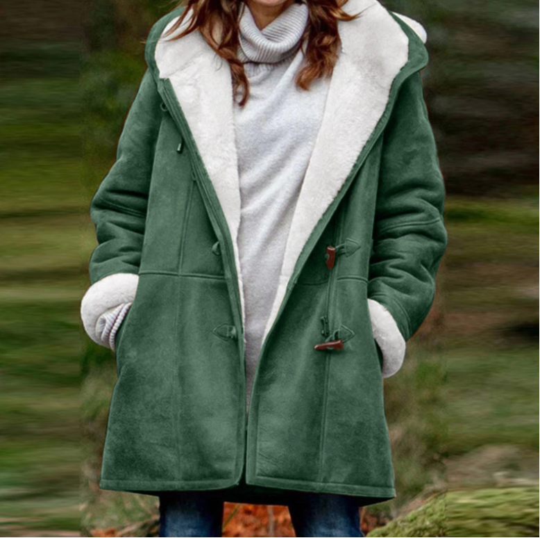 Veste d'hiver douce à capuche pour femme