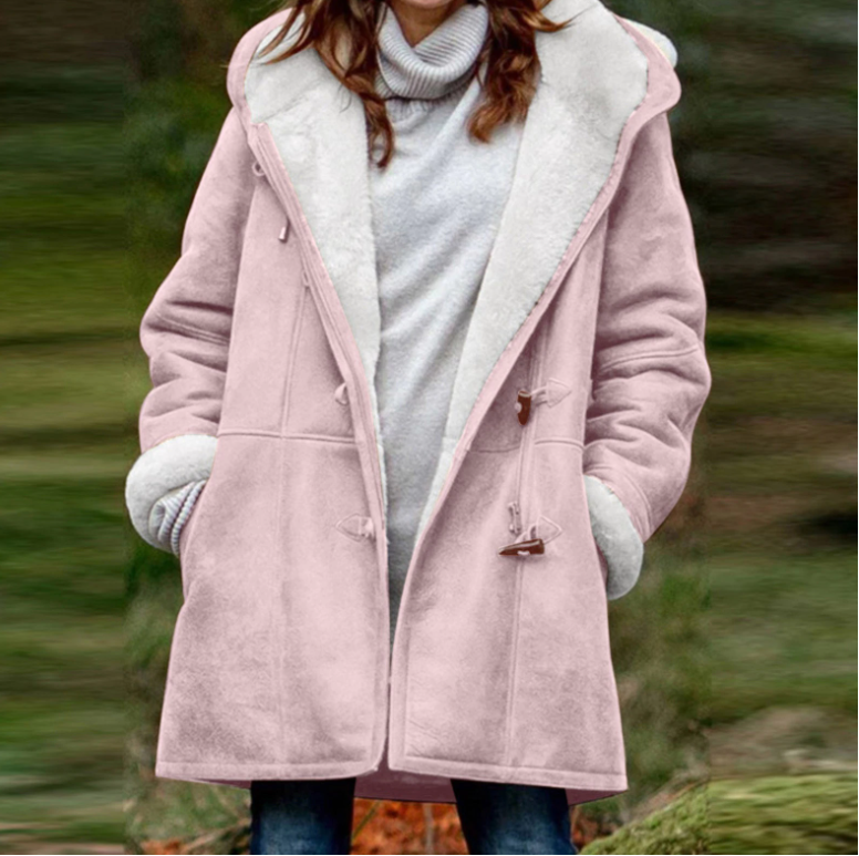 Veste d'hiver douce à capuche pour femme