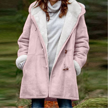 Veste d'hiver douce à capuche pour femme