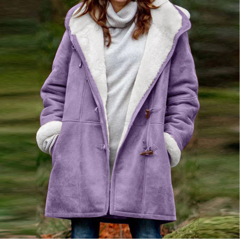 Manteau en peau de mouton chaud et doux pour femme