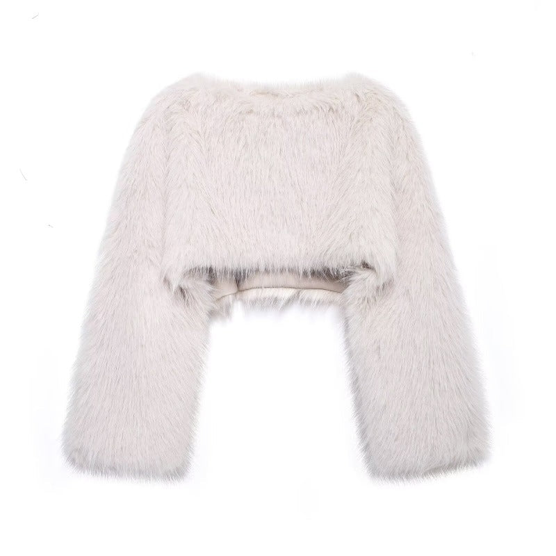 Pull-overs élégants pour femmes | Pull en fausse fourrure à manches larges