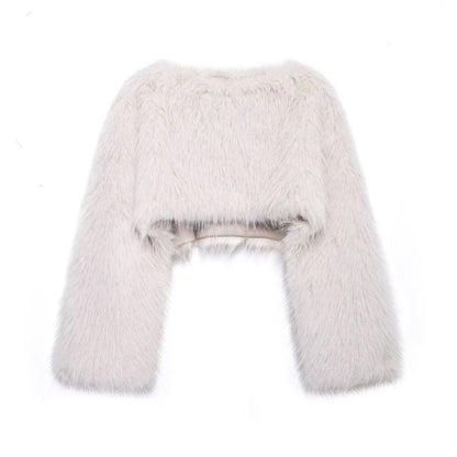 Pull-overs élégants pour femmes | Pull en fausse fourrure à manches larges