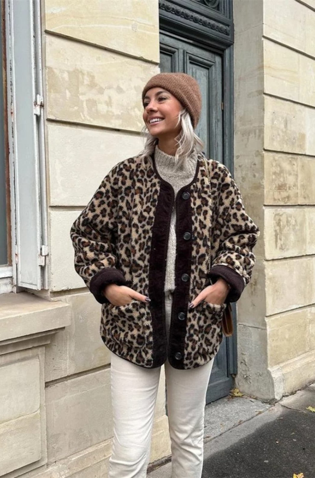 Cardigan décontracté Imprimé animal Confortable et élégant