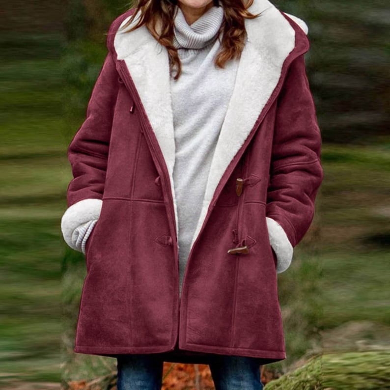 Manteau en peau de mouton chaud et doux pour femme