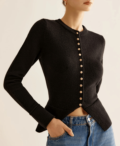Cardigan élégant pour femme, noir, mode automne