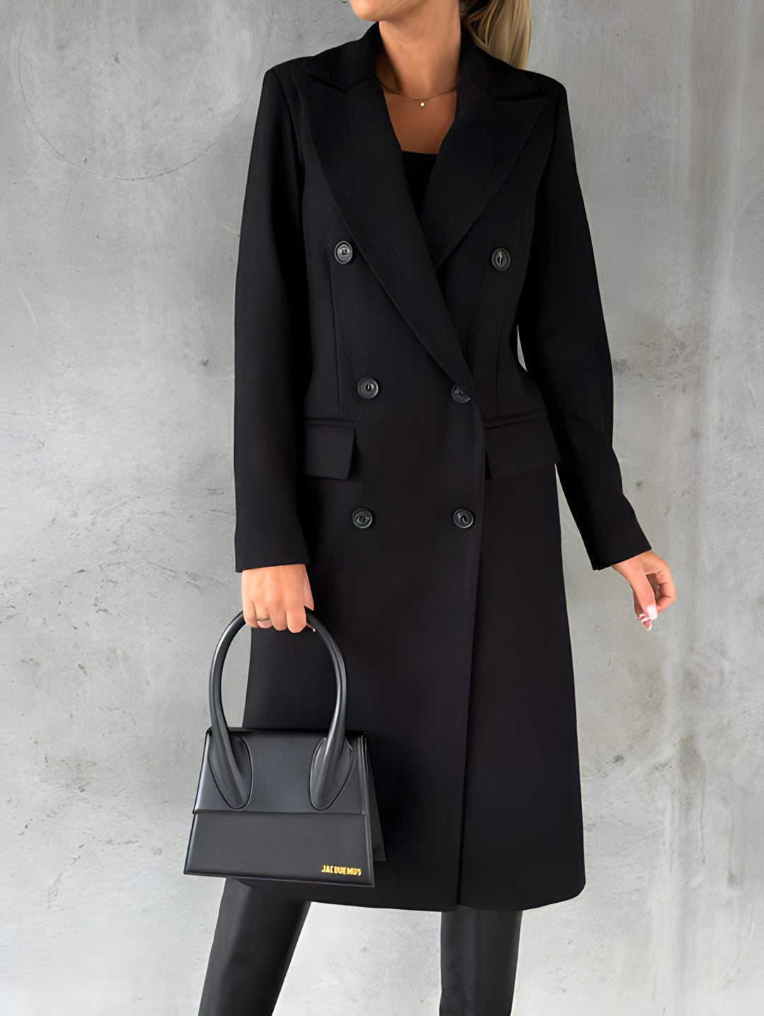 Élégant manteau slim fit en laine mélangée pour femme