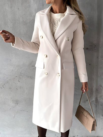 Élégant manteau slim fit en laine mélangée pour femme