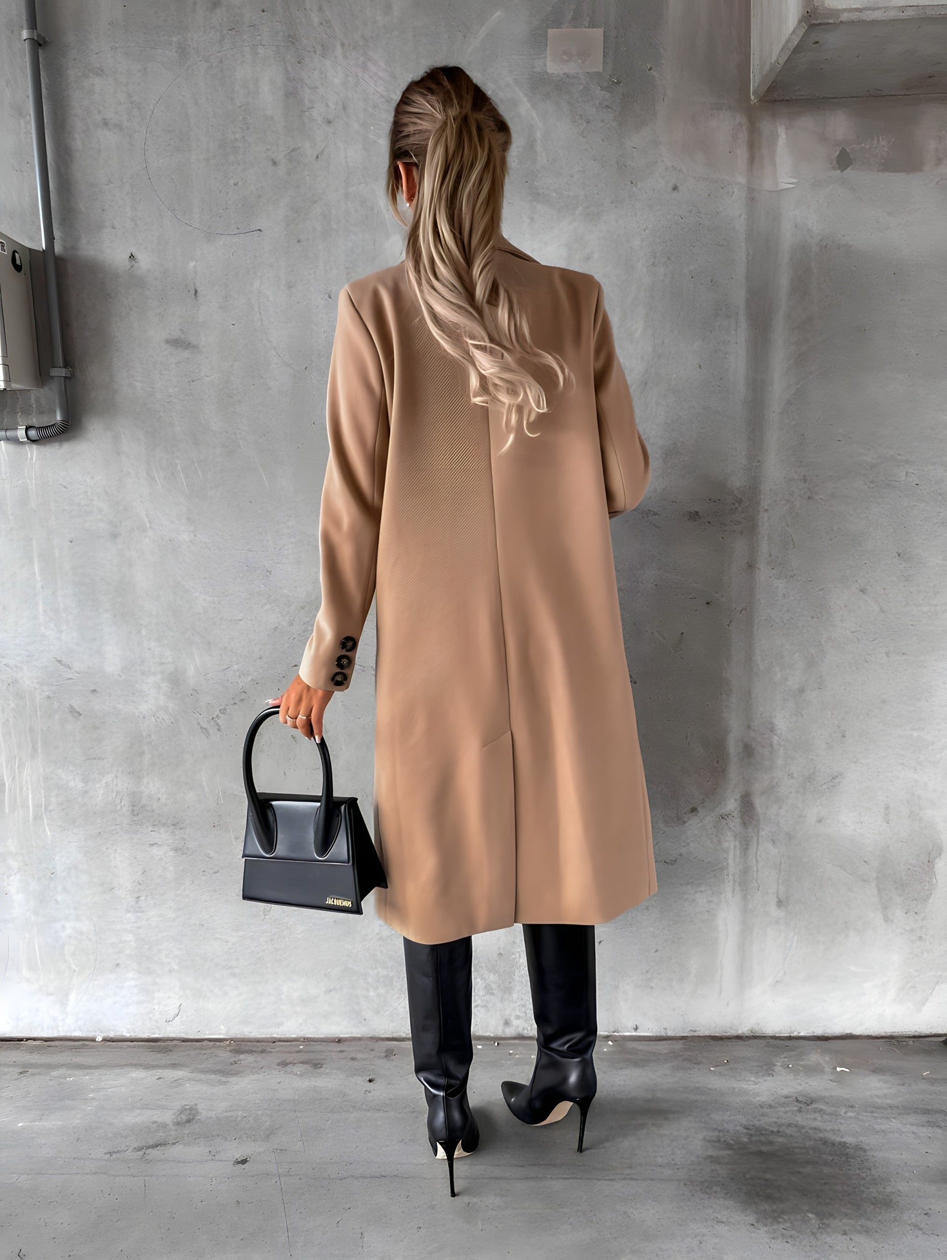 Eleganter Damenmantel Slim Fit Wollmix - IdealeKleiden