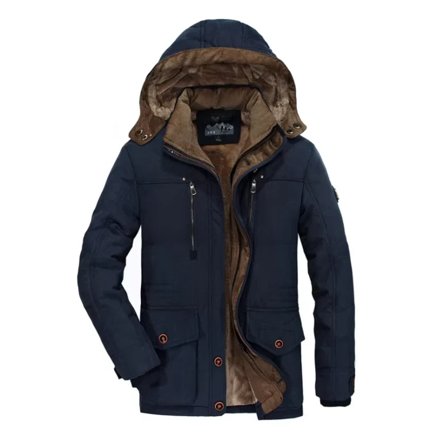 Veste d'hiver pour homme isolée avec capuche et renforts