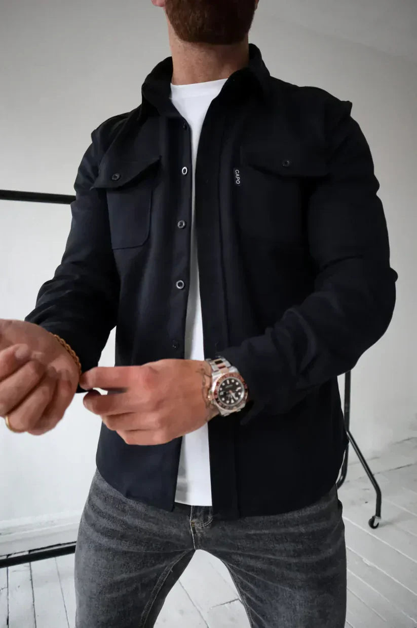 Surchemise homme coton patte de boutonnage moderne