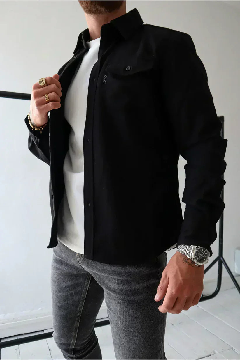 Surchemise homme coton patte de boutonnage moderne
