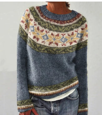 Pull en maille ras-du-cou classique pour femme