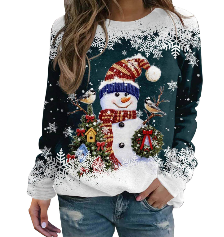 Pull de Noël femme festif rouge