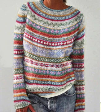 Pull en maille ras-du-cou classique pour femme