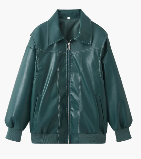 Bomber à la mode oversized en similicuir veste tendance streetwear