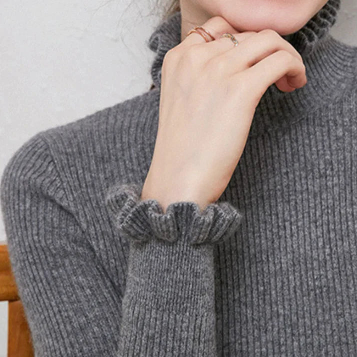 Pull à col roulé doux en cachemire de qualité