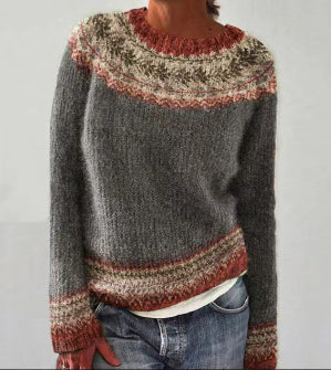 Pull en maille ras-du-cou classique pour femme