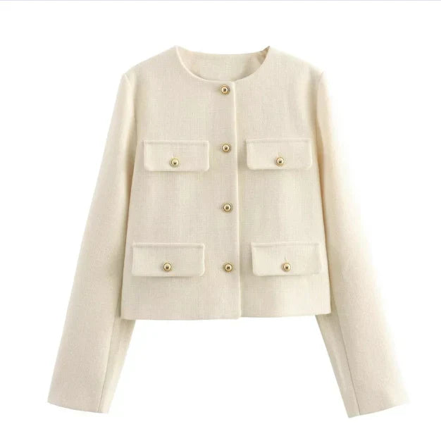 Blazer femme élégant manches longues style vintage