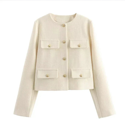 Blazer femme élégant manches longues style vintage