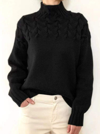Pull en cachemire doux col roulé Hiver
