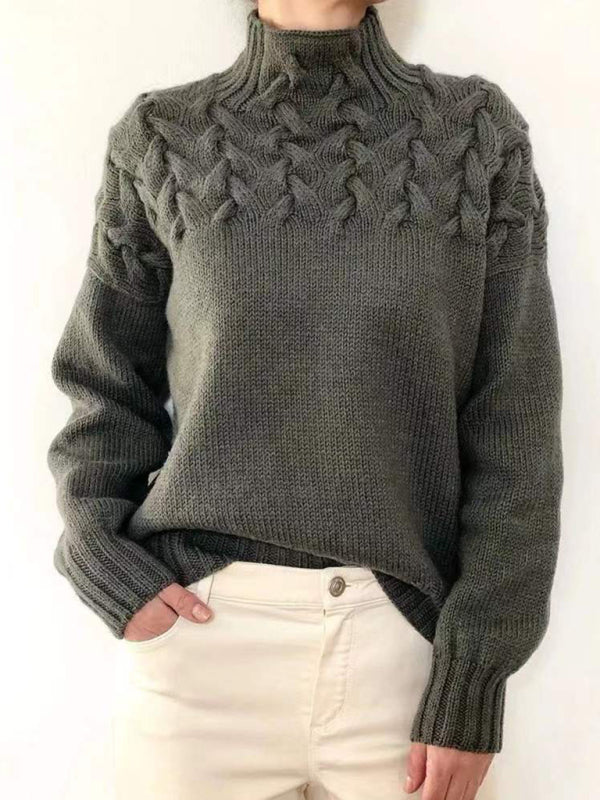 Pull en cachemire doux col roulé Hiver