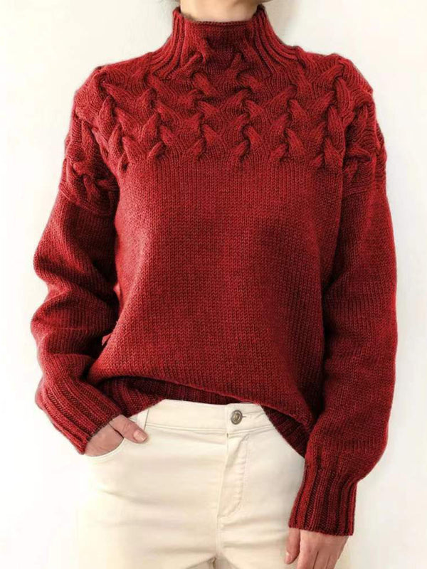 Pull en cachemire doux col roulé Hiver