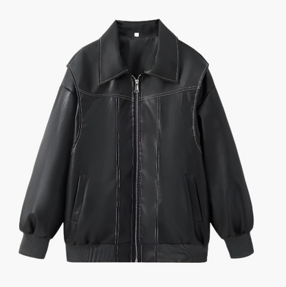 Bomber à la mode oversized en similicuir veste tendance streetwear