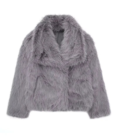 Luxus Pelzjacke Damen Wintermantel Elegant und Warm - IdealeKleiden