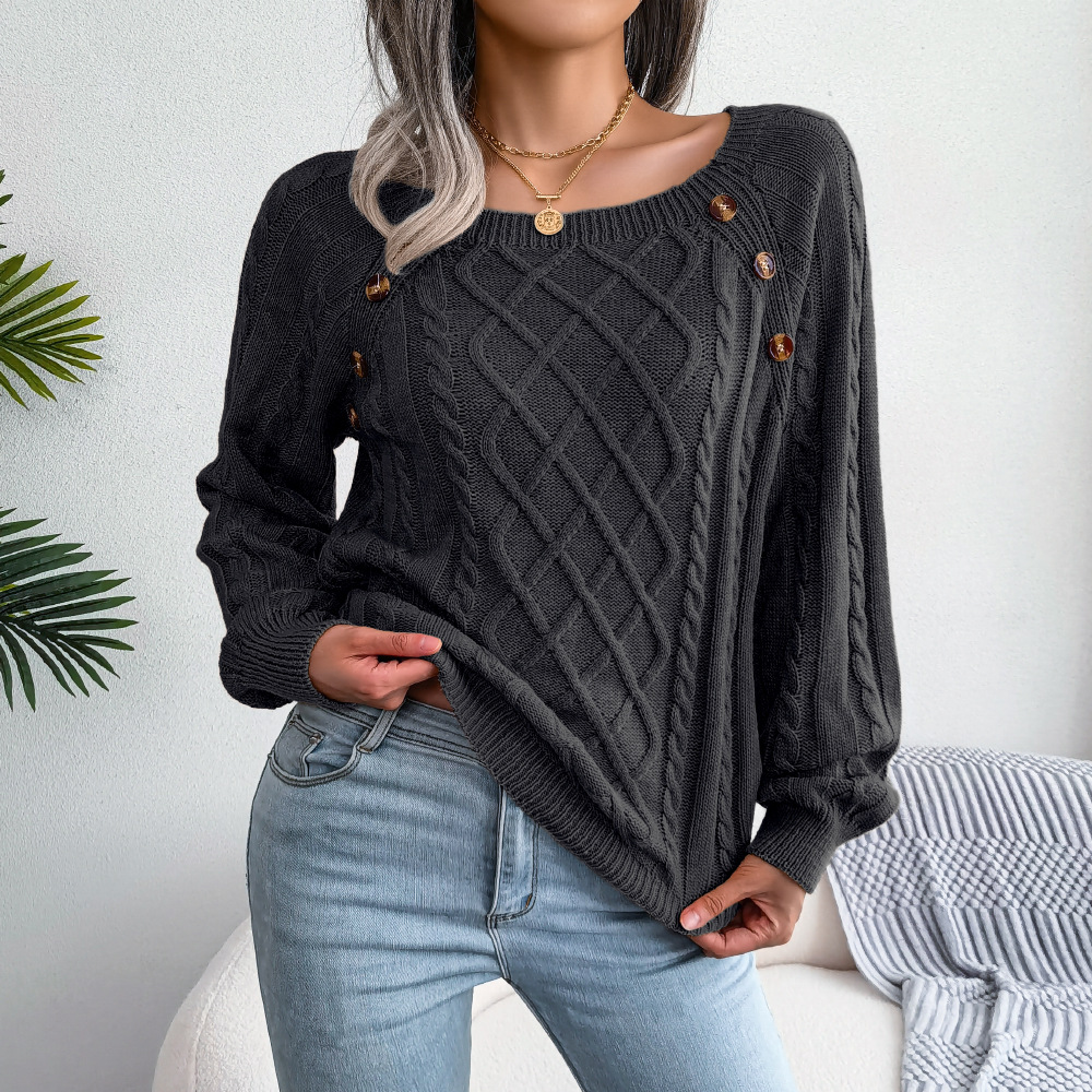 Klassischer Gemütlicher Pullover → Pull hiver doux et confortable