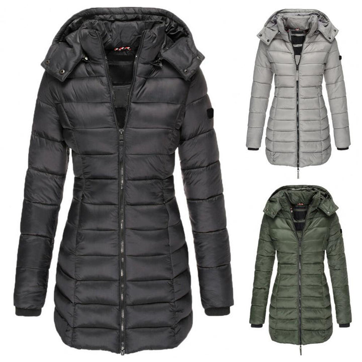 Damen Winterjacke Slimfit Kapuze Wärme &amp; Stil - IdealeKleiden