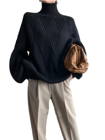 Pull col roulé oversize doux Hiver