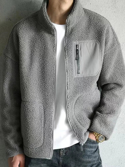 Veste zippée chaude pour homme avec de nombreuses poches