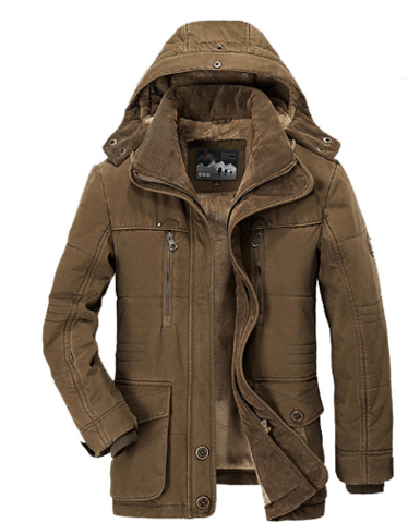 Parka d'hiver pour hommes, chaud et isolant, avec capuche