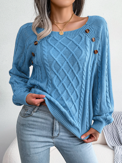 Klassischer Gemütlicher Pullover → Pull hiver doux et confortable