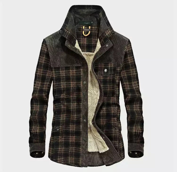 Veste Sherpa homme à carreaux doublée chaude