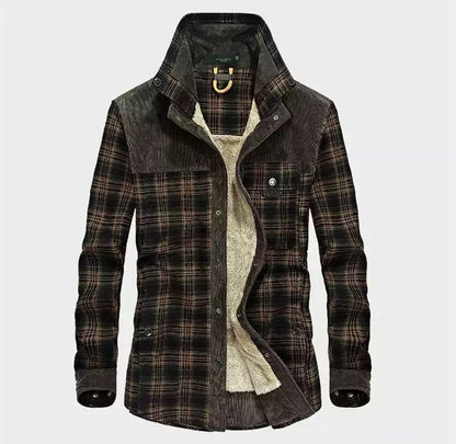 Veste Sherpa homme à carreaux doublée chaude